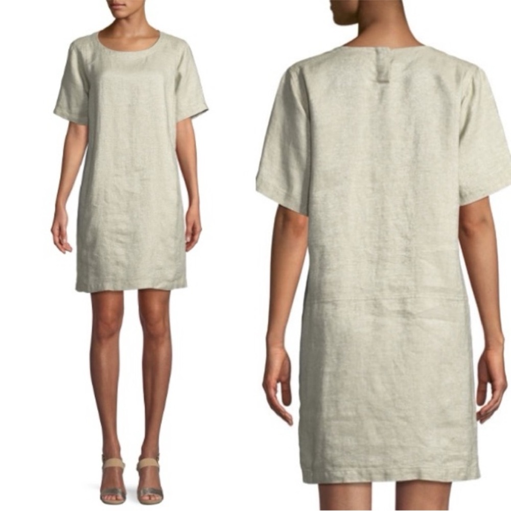 Eileen Fisher Twinkle Organic Linen Shift Dress NWT